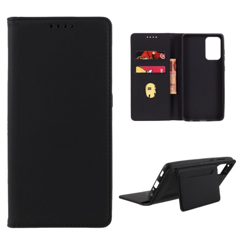 Flip Case Samsung Galaxy A52 4G / A52 5G Schwarz Inhaber Einer Unterstützungskarte