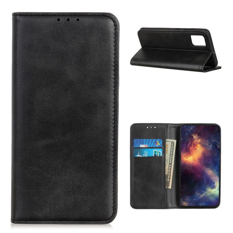 Flip Case Samsung Galaxy A52 4G / A52 5G Schwarz Vintage Spaltleder