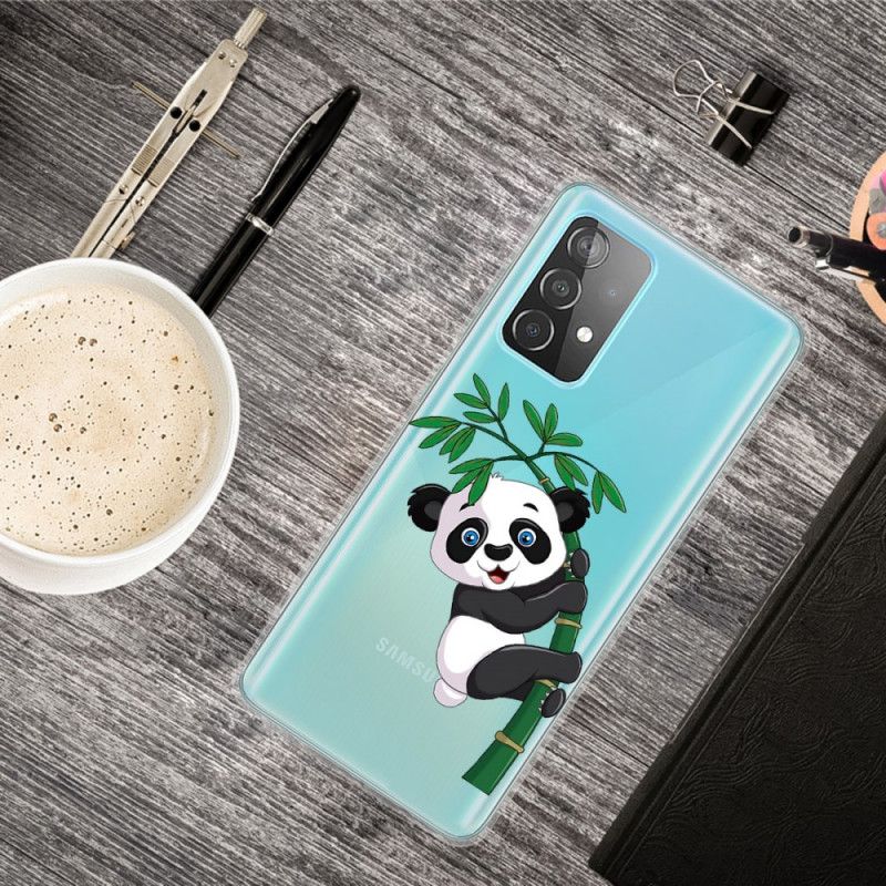 Hülle Für Samsung Galaxy A52 4G / A52 5G Transparenter Panda Auf Bambus