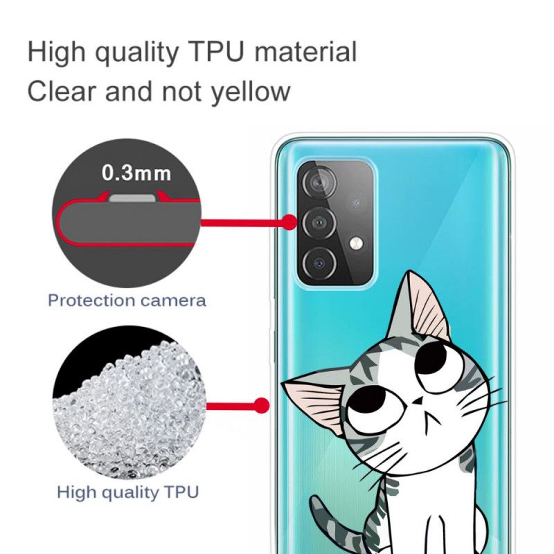 Hülle Samsung Galaxy A52 4G / A52 5G Handyhülle Charmante Katze