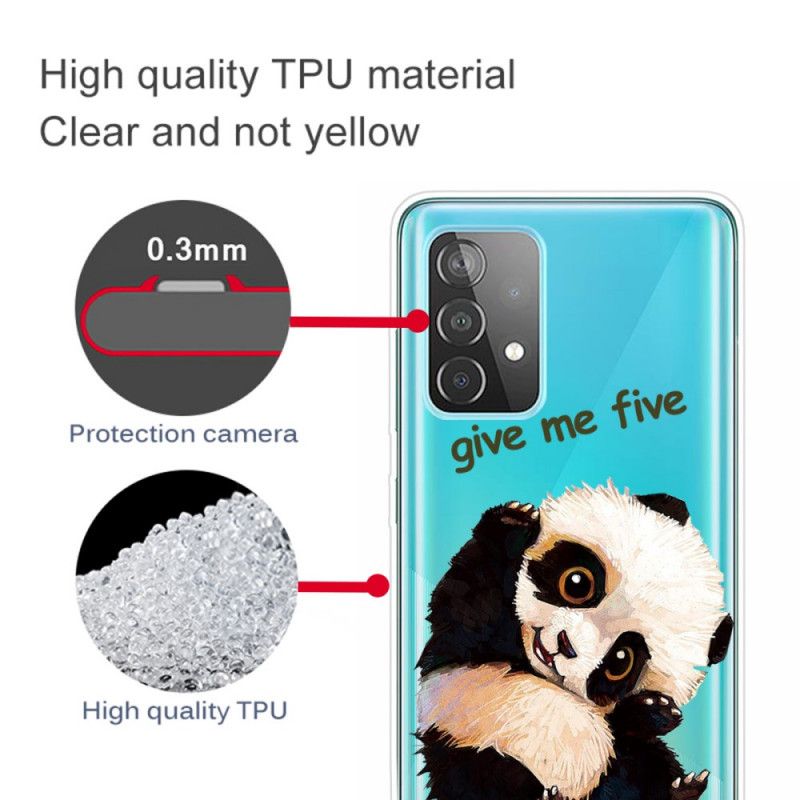 Hülle Samsung Galaxy A52 4G / A52 5G Handyhülle Transparenter Panda. Gib Mir Fünf