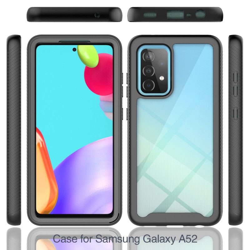 Hülle Samsung Galaxy A52 4G / A52 5G Schwarz Hybrid-Silikonfelgen-Design