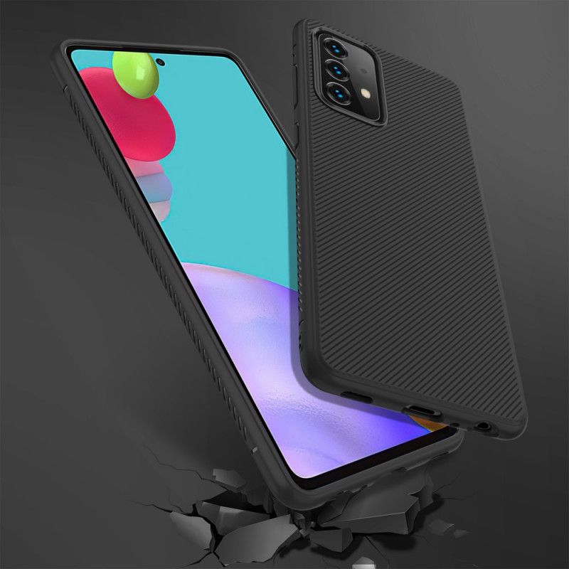 Hülle Samsung Galaxy A52 4G / A52 5G Schwarz Jazzserien-Twill