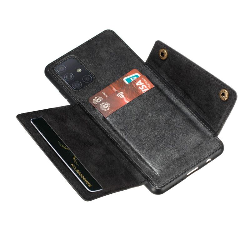 Hülle Samsung Galaxy A52 4G / A52 5G Schwarz Snap Wallet