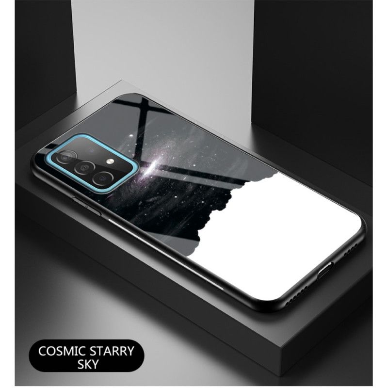 Hülle Samsung Galaxy A52 4G / A52 5G Weiß Schönheit Gehärtetes Glas