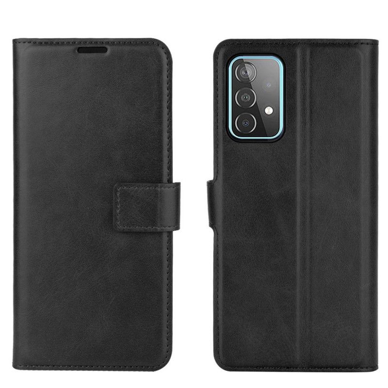 Lederhüllen Samsung Galaxy A52 4G / A52 5G Schwarz Schlankes Kunstleder