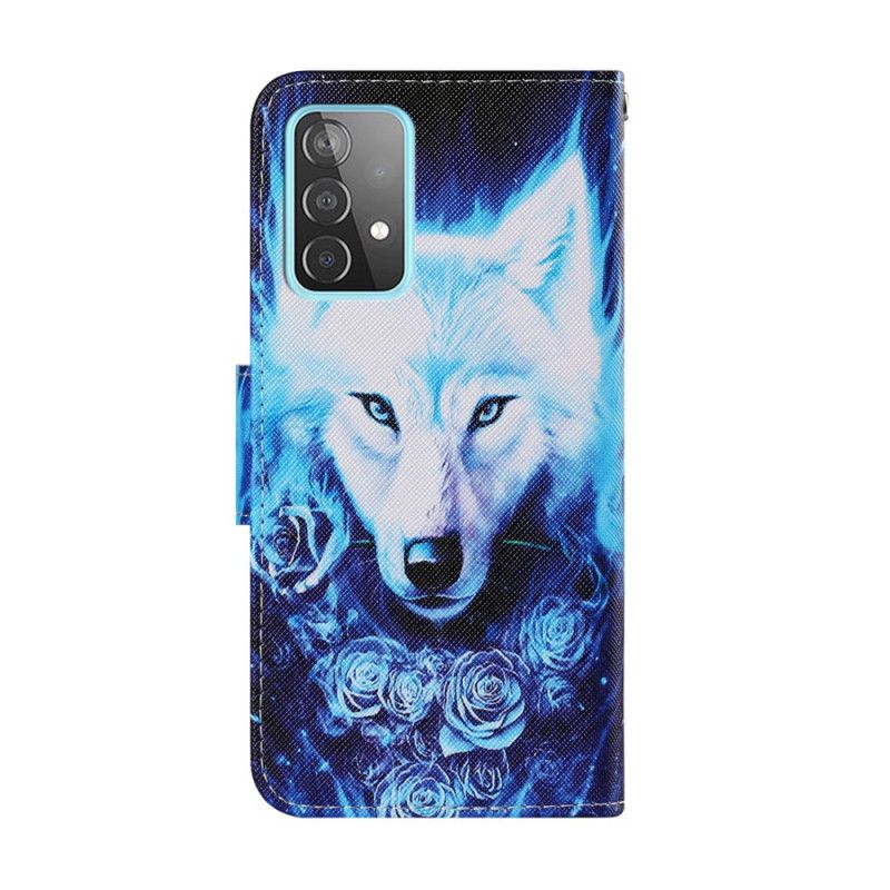 Lederhüllen Samsung Galaxy A52 4G / A52 5G Weißer Wolf