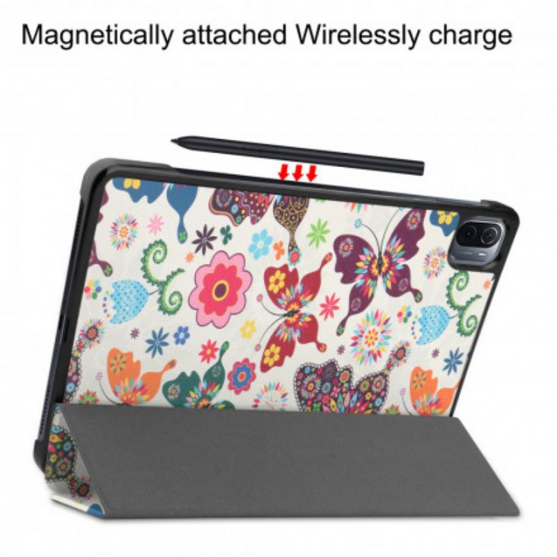 Smart Case Xiaomi Pad 5 Vintage Flower Stifthalter