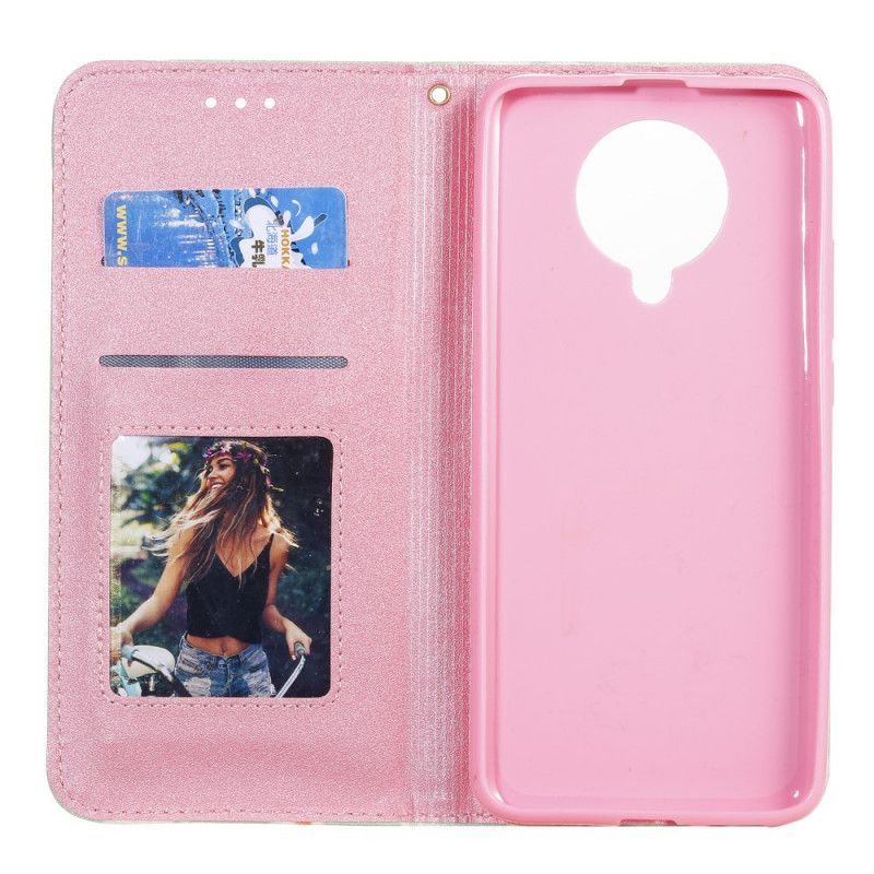 Flip Case Für Xiaomi Poco F2 Pro Pink Gänseblümchen