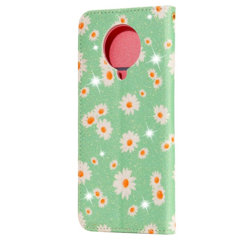 Flip Case Für Xiaomi Poco F2 Pro Pink Gänseblümchen