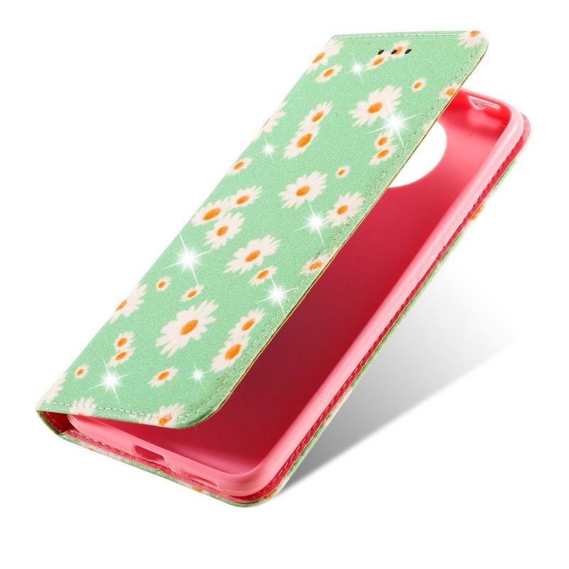 Flip Case Für Xiaomi Poco F2 Pro Pink Gänseblümchen