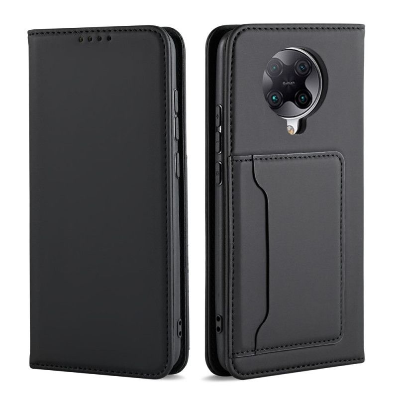 Flip Case Für Xiaomi Poco F2 Pro Schwarz Inhaber Einer Unterstützungskarte