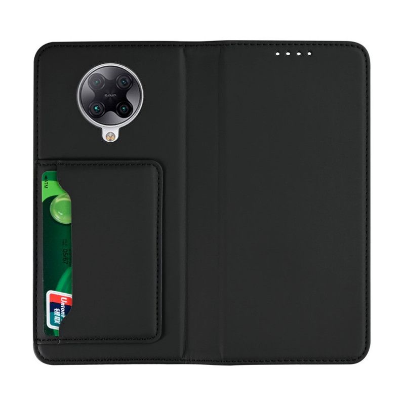 Flip Case Für Xiaomi Poco F2 Pro Schwarz Inhaber Einer Unterstützungskarte