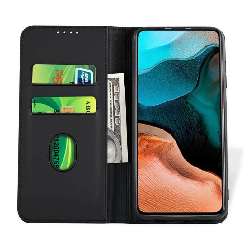 Flip Case Für Xiaomi Poco F2 Pro Schwarz Inhaber Einer Unterstützungskarte