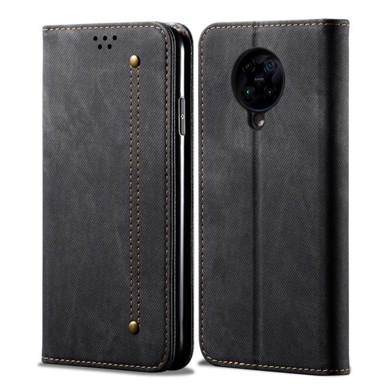 Flip Case Für Xiaomi Poco F2 Pro Schwarz Jeansstoff