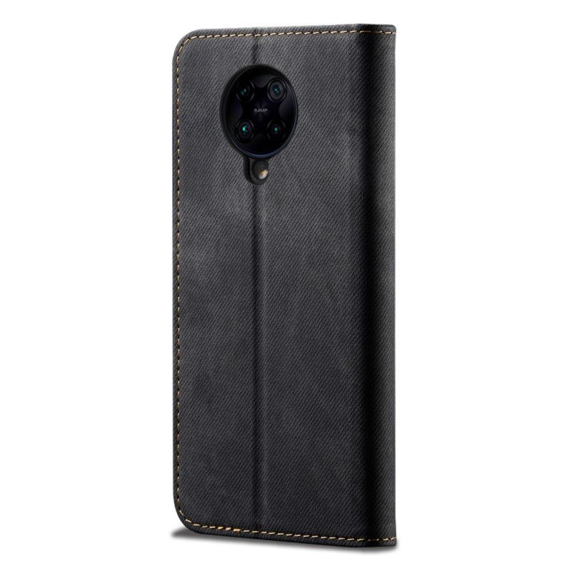 Flip Case Für Xiaomi Poco F2 Pro Schwarz Jeansstoff