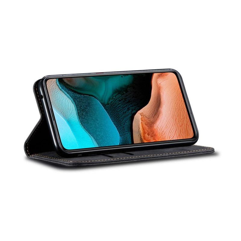 Flip Case Für Xiaomi Poco F2 Pro Schwarz Jeansstoff