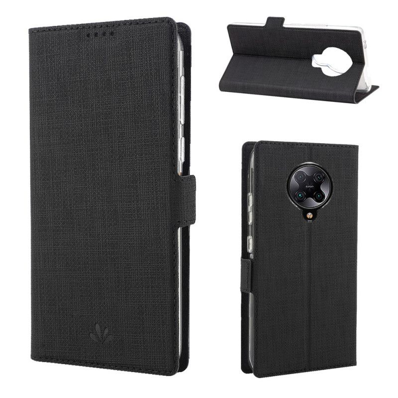 Flip Case Für Xiaomi Poco F2 Pro Schwarz Strukturiertes Vili Dmx