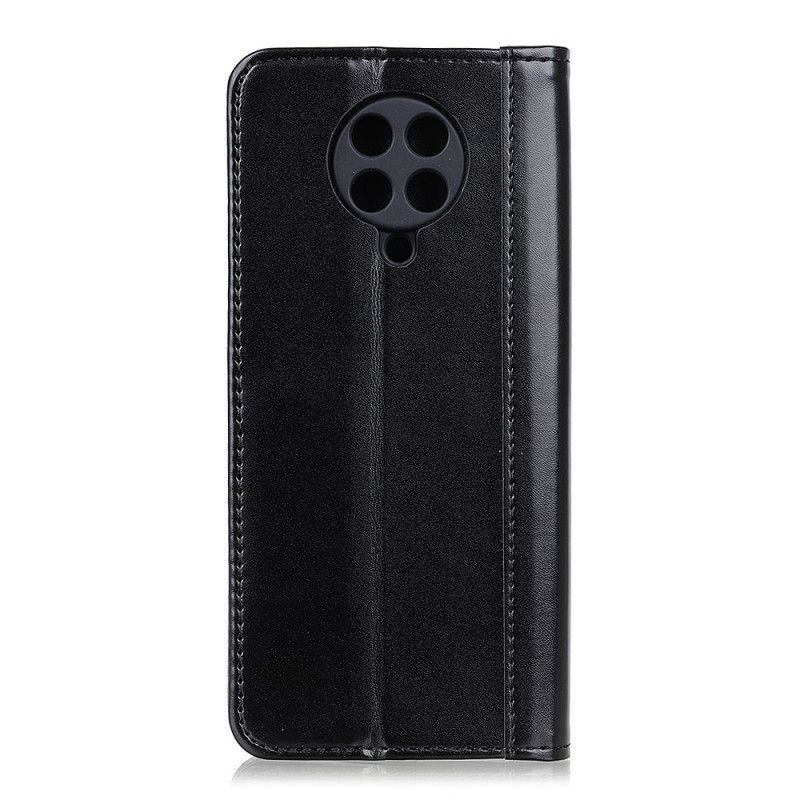 Flip Case Xiaomi Poco F2 Pro Schwarz Geteilte Lederversion