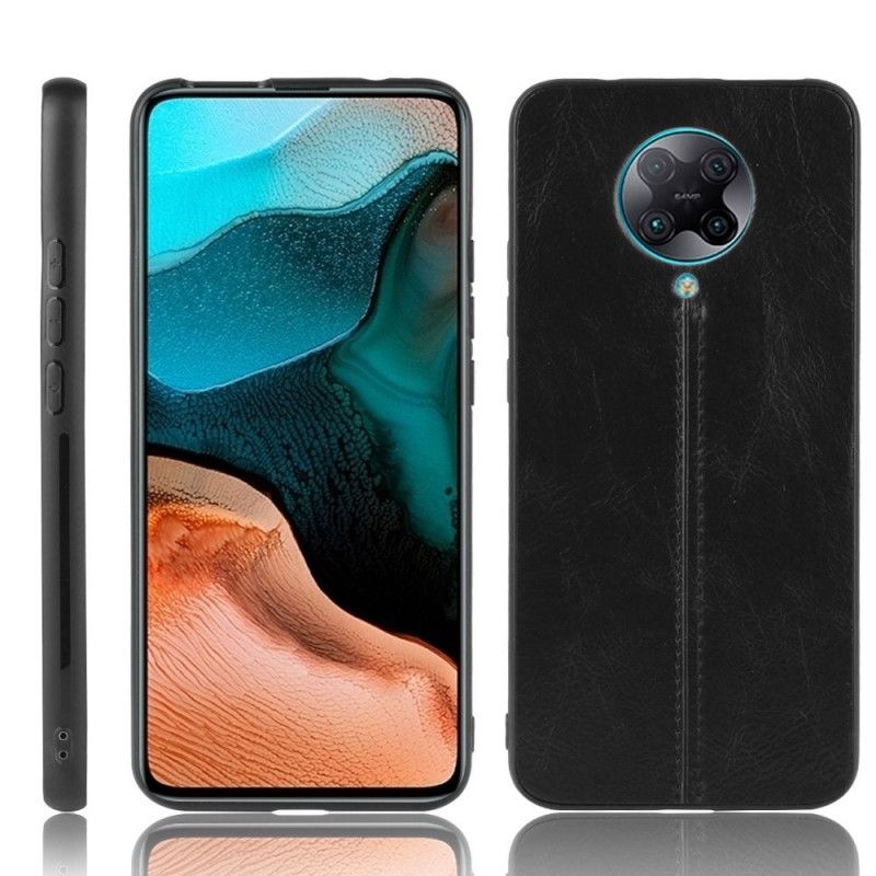 Hülle Für Xiaomi Poco F2 Pro Genähter Ledereffekt