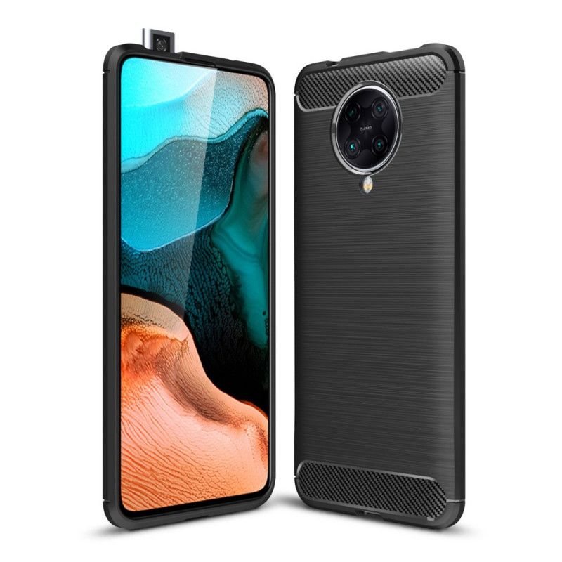 Hülle Für Xiaomi Poco F2 Pro Schwarz Gebürstete Kohlefaser