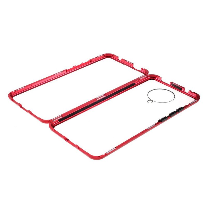 Hülle Für Xiaomi Poco F2 Pro Schwarz Gehärtetes Glas Und Metall Vorne Und Hinten
