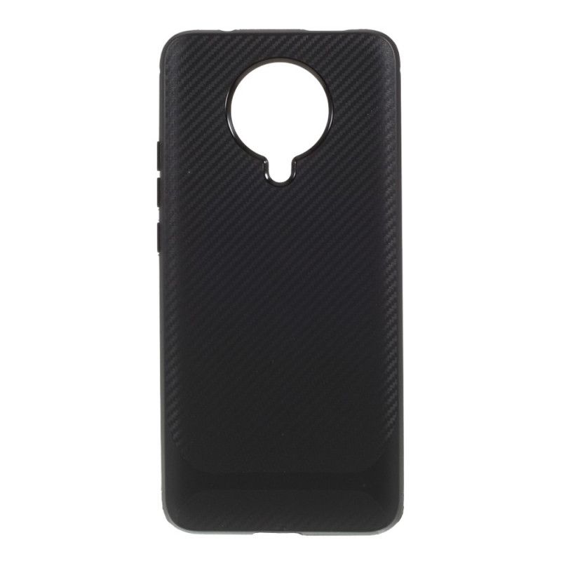 Hülle Xiaomi Poco F2 Pro Schwarz Einzelne Flexible Kohlefaser