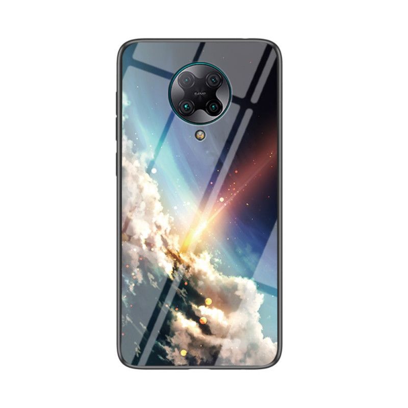 Hülle Xiaomi Poco F2 Pro Schwarz Handyhülle Schönheit Gehärtetes Glas