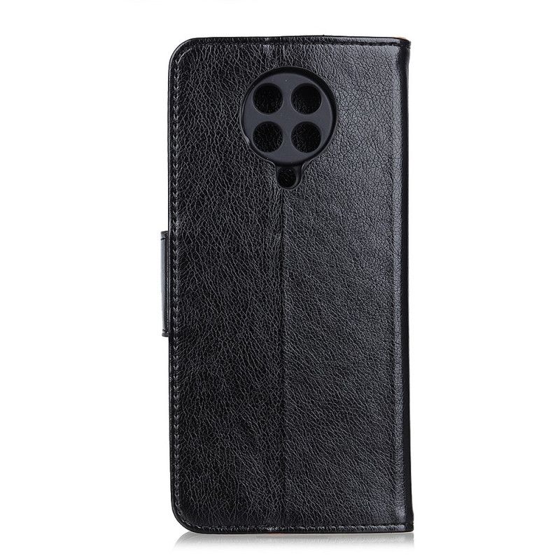 Lederhüllen Xiaomi Poco F2 Pro Schwarz Gespaltenes Nappaleder