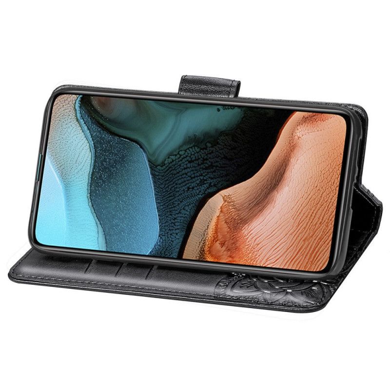 Lederhüllen Xiaomi Poco F2 Pro Schwarz Halbe Schmetterlinge