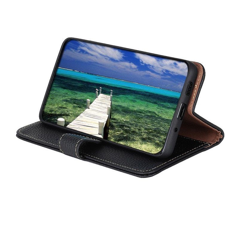 Flip Case Für Samsung Galaxy M33 5G Khazneh Litschi-leder