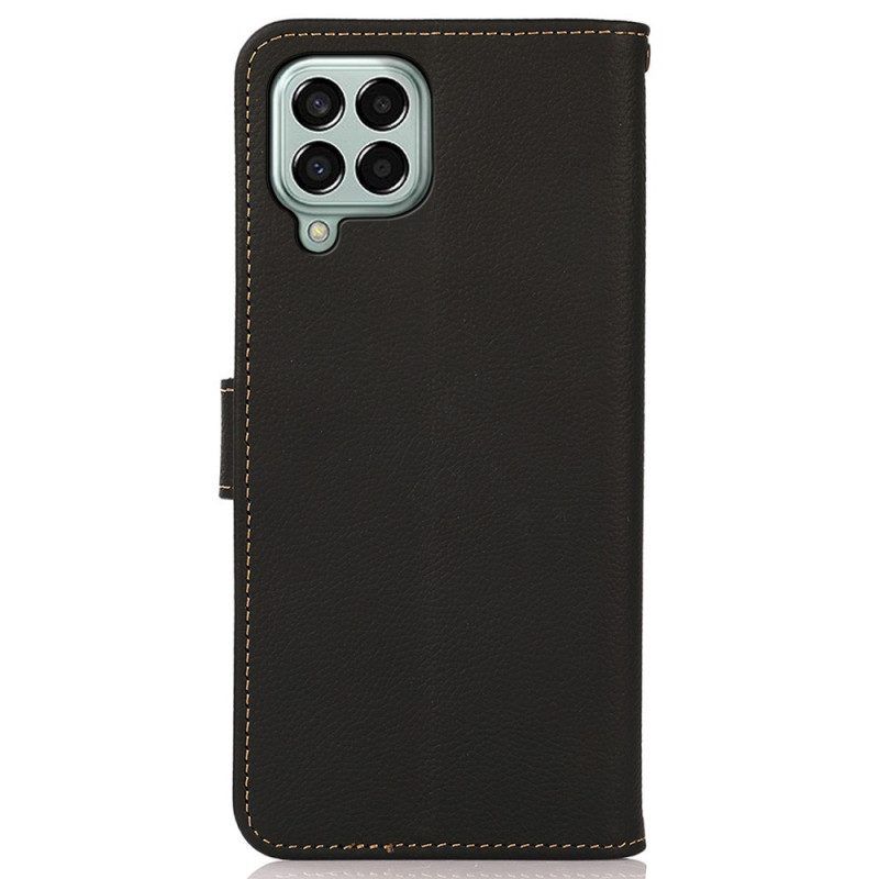 Flip Case Für Samsung Galaxy M33 5G Khazneh Rfid-echtleder