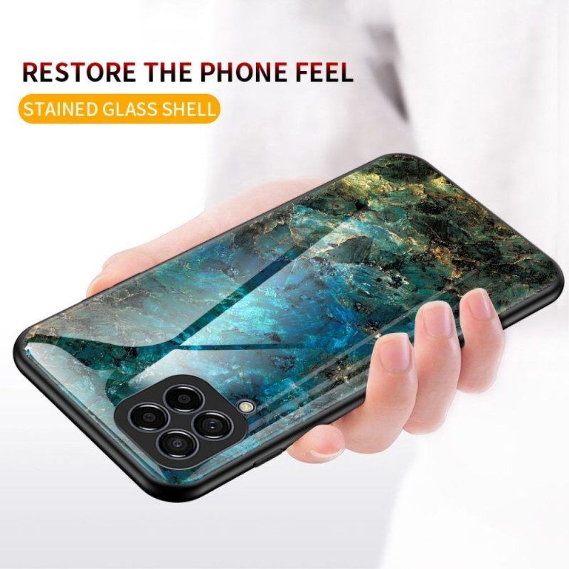 Handyhülle Für Samsung Galaxy M33 5G Marmor-gehärtetes Glas