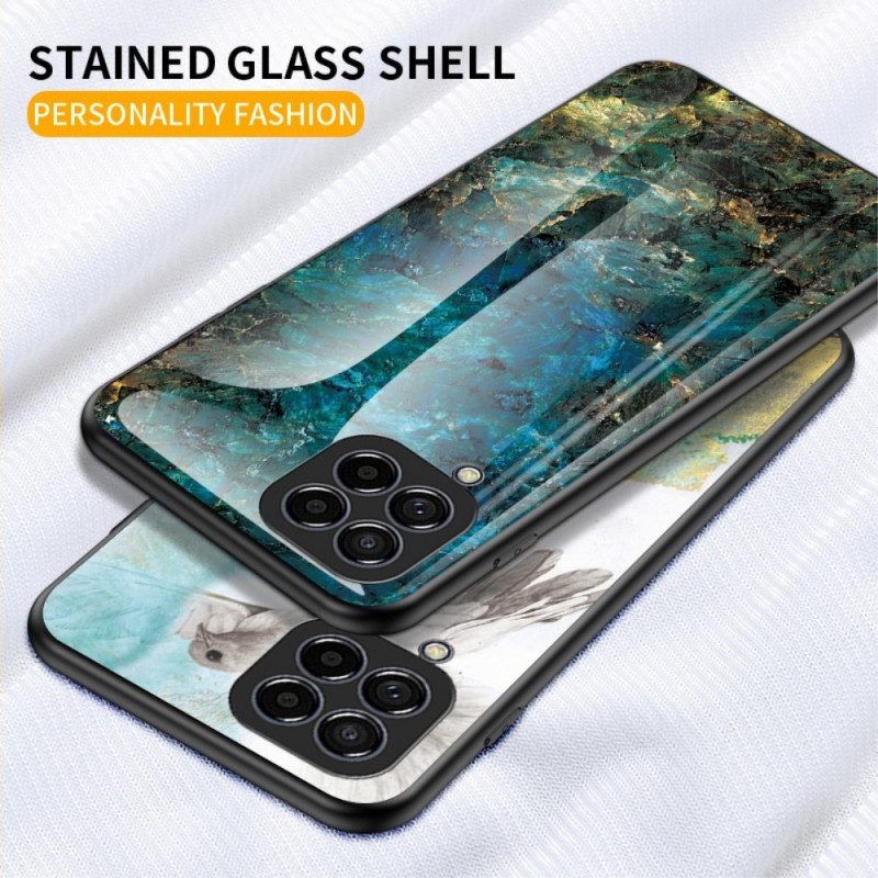 Handyhülle Für Samsung Galaxy M33 5G Marmor-gehärtetes Glas