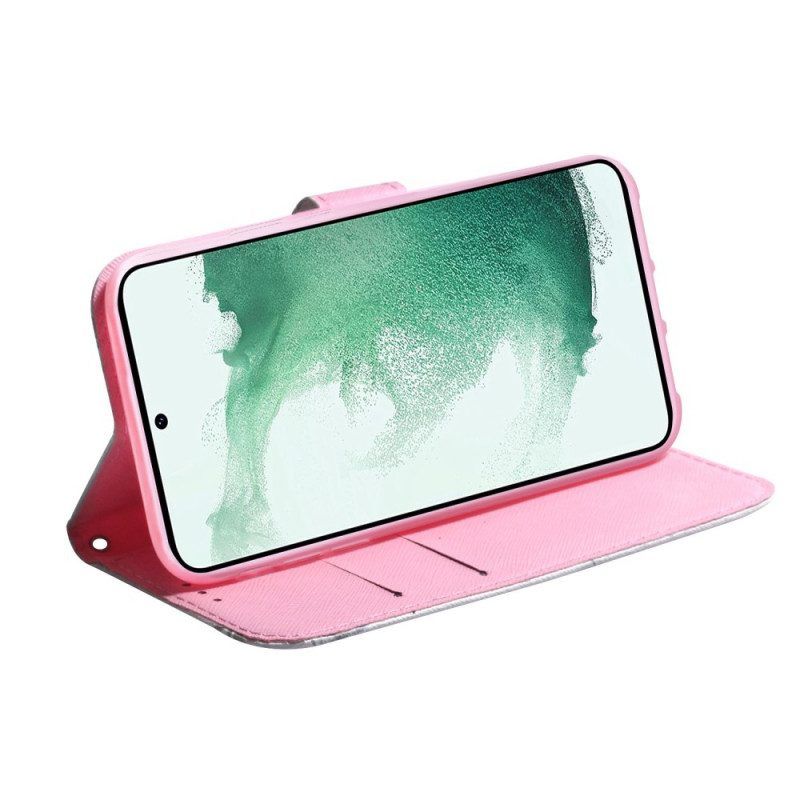 Lederhüllen Für Samsung Galaxy M33 5G Pinke Blume