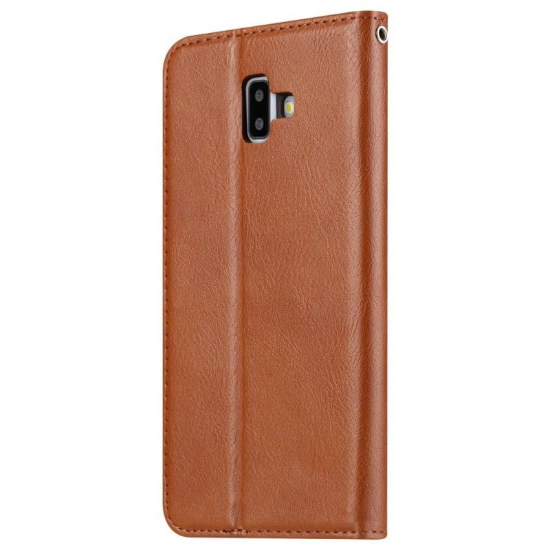 Flip Case Für Samsung Galaxy J6 Plus Schwarz Kartenhalter Aus Kunstleder