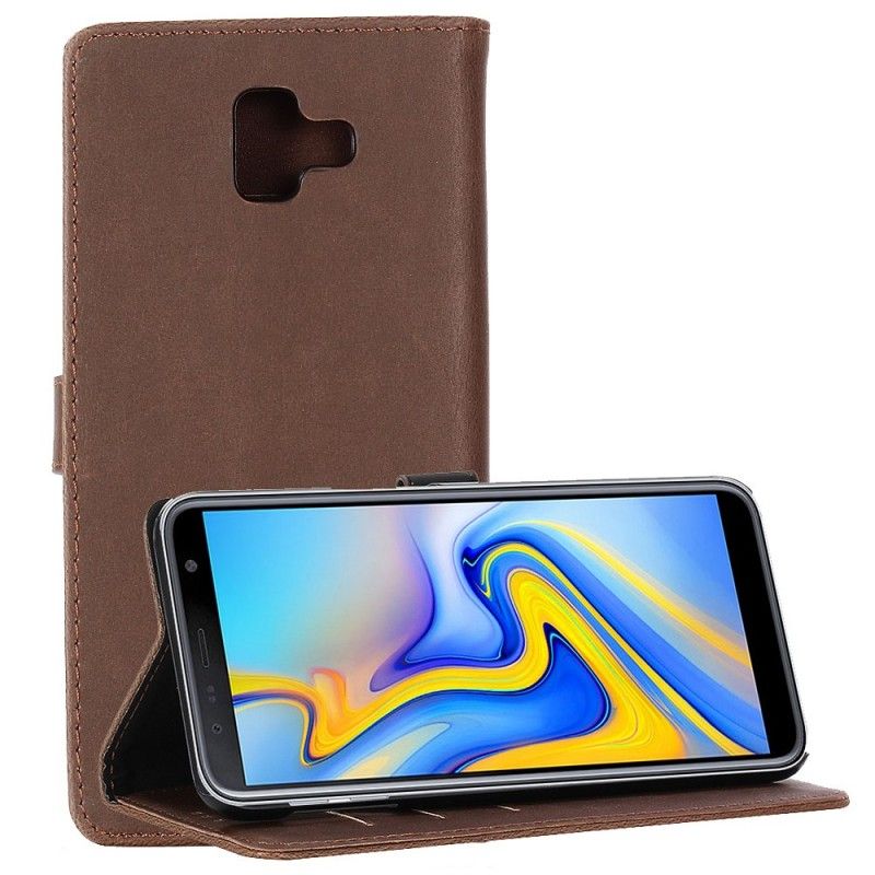 Lederhüllen Für Samsung Galaxy J6 Plus Braun Vintage Kunstleder