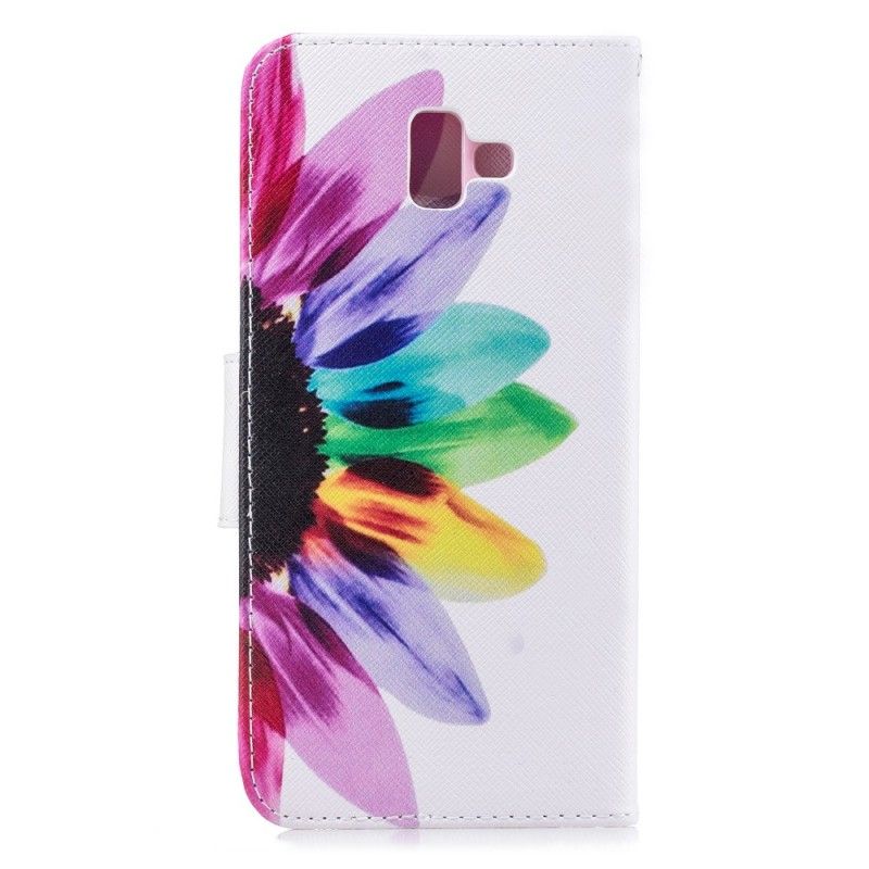 Lederhüllen Samsung Galaxy J6 Plus Aquarellblume