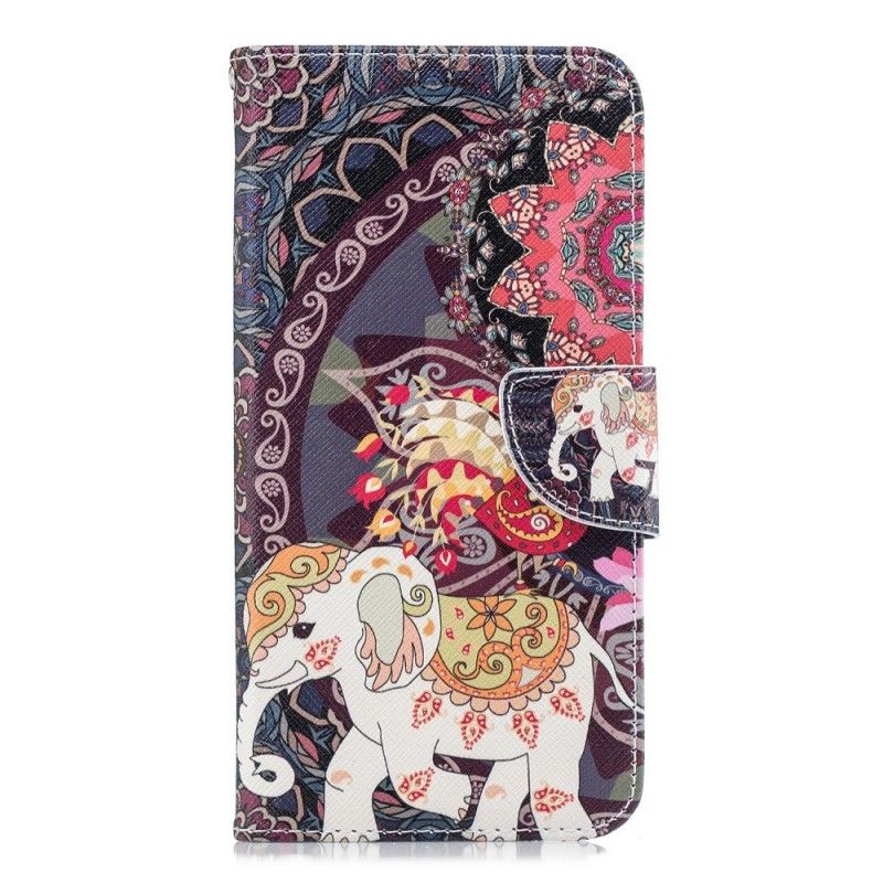 Lederhüllen Samsung Galaxy J6 Plus Ethnisches Elefantenmandala