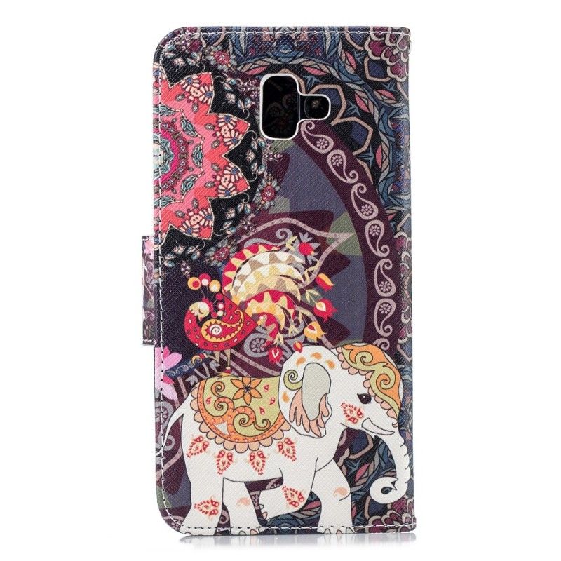 Lederhüllen Samsung Galaxy J6 Plus Ethnisches Elefantenmandala