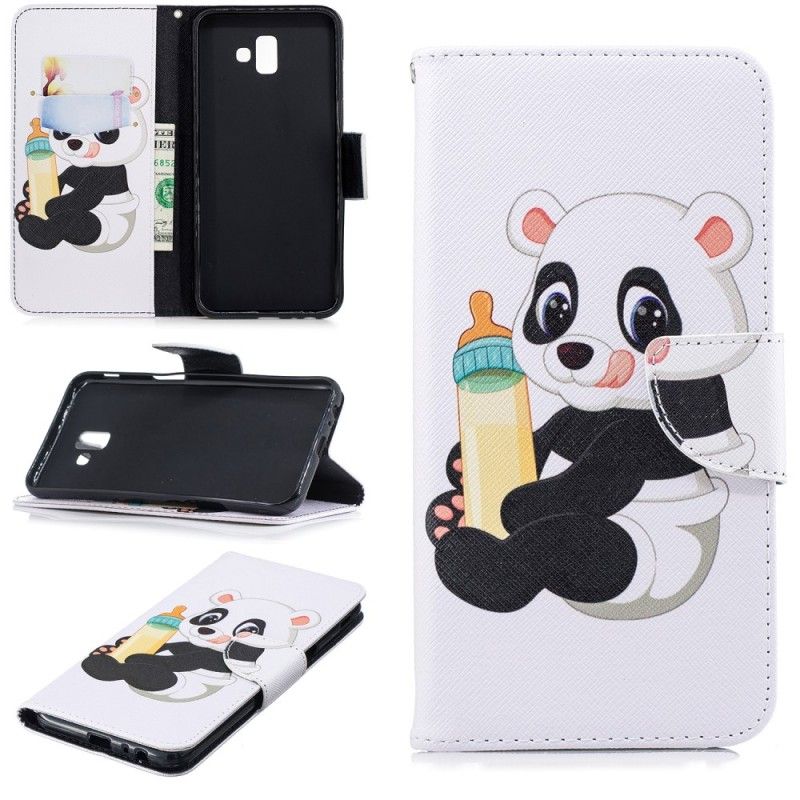 Lederhüllen Samsung Galaxy J6 Plus Handyhülle Babypanda