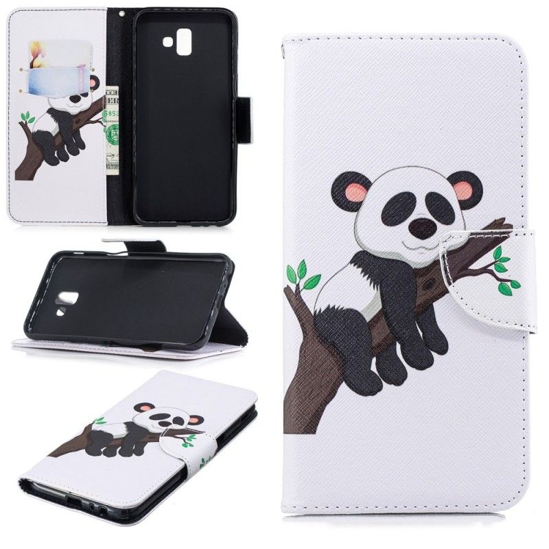 Lederhüllen Samsung Galaxy J6 Plus Handyhülle Fauler Panda