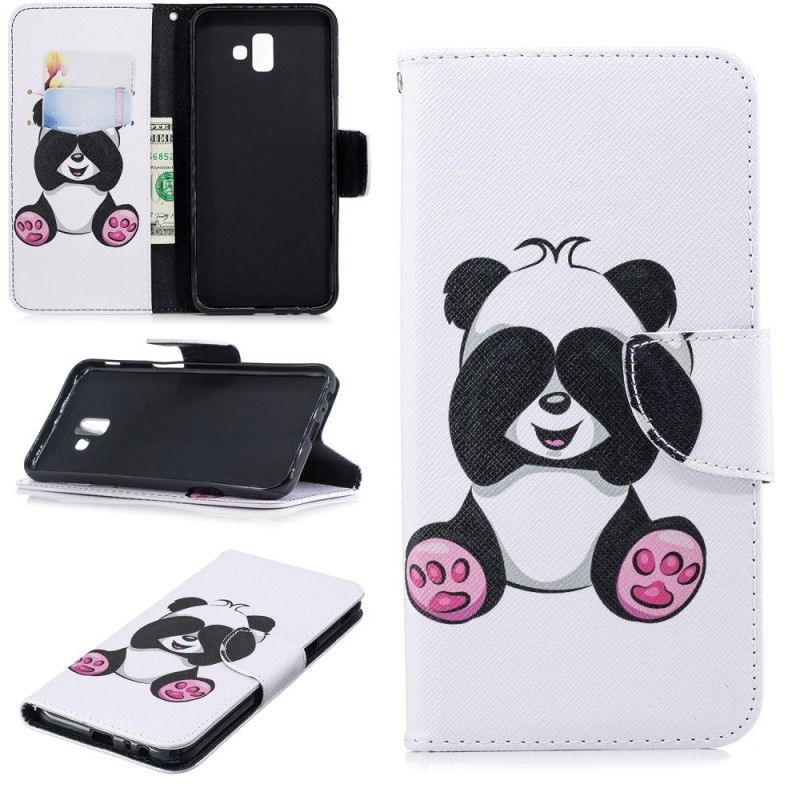 Lederhüllen Samsung Galaxy J6 Plus Lustiger Panda