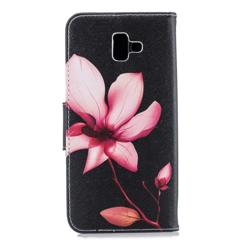 Lederhüllen Samsung Galaxy J6 Plus Rosa Blume
