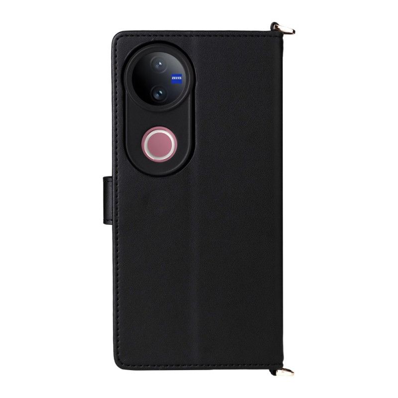 Lederhüllen Vivo V50 5g Handyhülle Gesteppt Mit Tragegurten