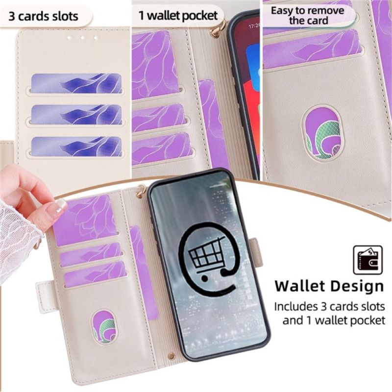 Lederhüllen Vivo V50 5g Handyhülle Goldener Verschluss Und Schulterriemen