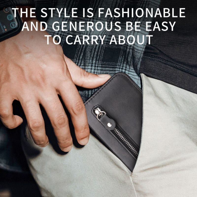 Lederhüllen Vivo V50 5g Handyhülle Reißverschlusstasche