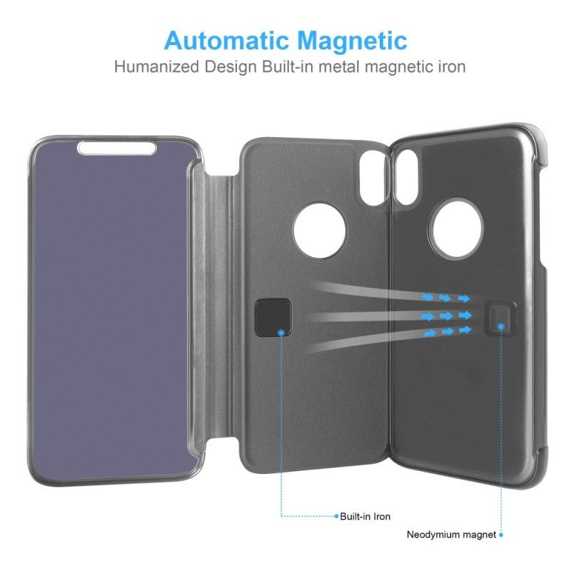 Flip Case iPhone XS Max Schwarz Spiegel