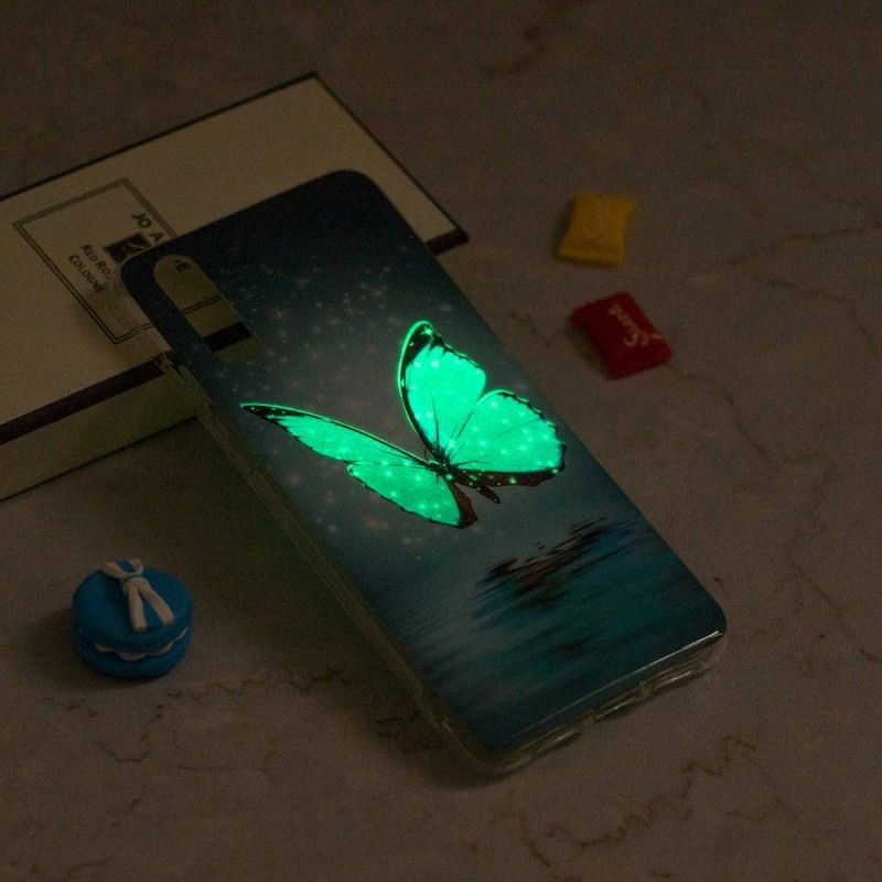 Hülle Für iPhone XS Max Fluoreszierender Blauer Schmetterling