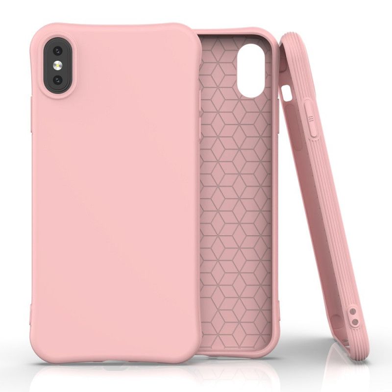 Hülle iPhone XS Max Pink Flexibles Mattes Silikon